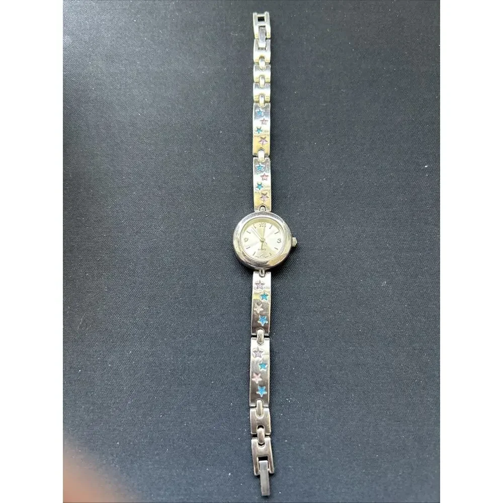 Silver Tone Multicolored Star Band Women’s Quartz Watch